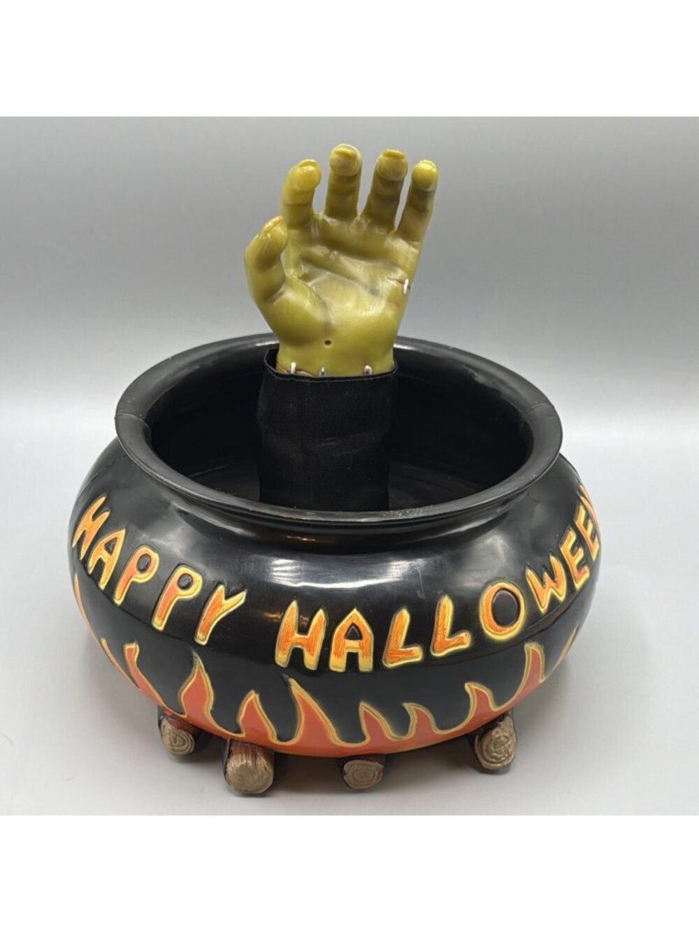 Y2k Happy Halloween Gemmy Industries Trick or Treat Monster Hand Candy Bowl Vtg